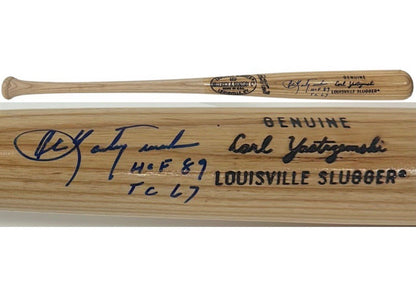 Carl Yastrzemski Signed H&B LS Game Model Bat Red Sox HOF 89 TC 67 Auto PSA COA