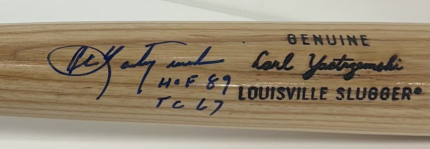 Carl Yastrzemski Signed H&B LS Game Model Bat Red Sox HOF 89 TC 67 Auto PSA COA