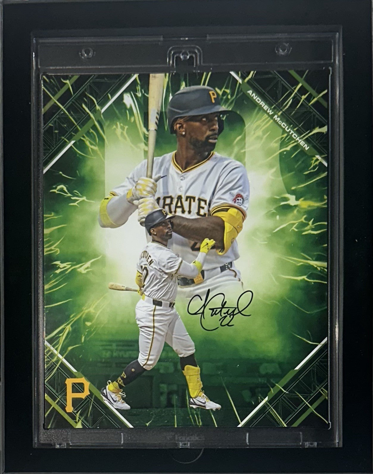 Andrew McCutchen Signed Under Wraps Emanate 8x10 /99 Green Pirates Auto MLB COA