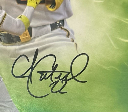 Andrew McCutchen Signed Under Wraps Emanate 8x10 /99 Green Pirates Auto MLB COA