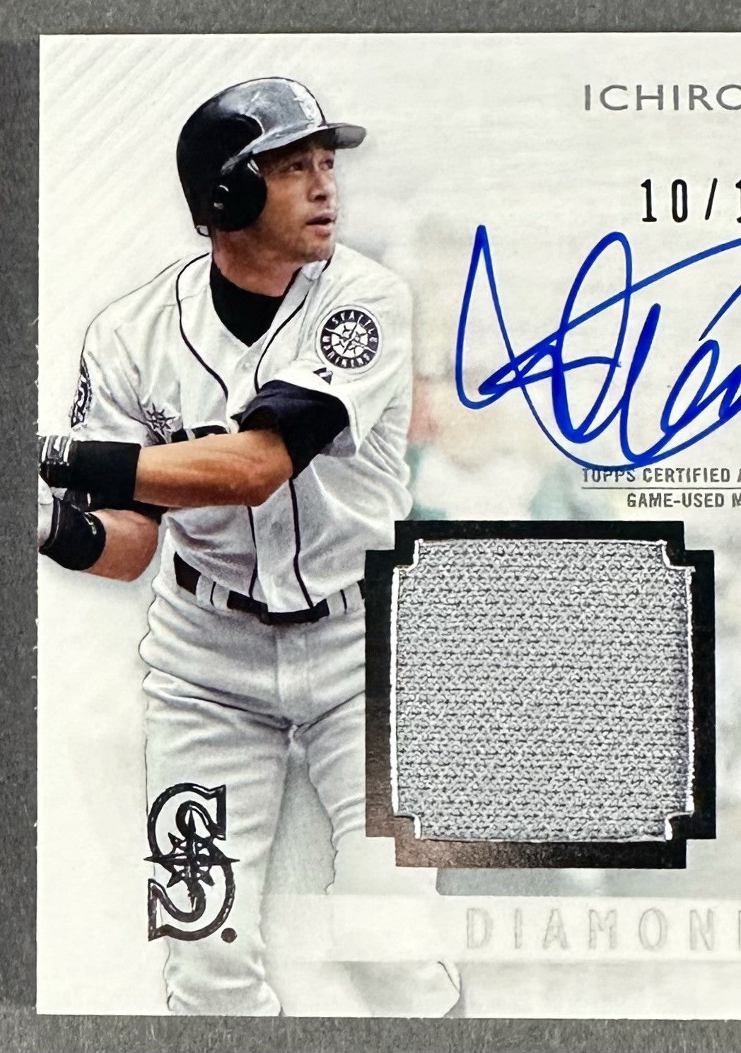 2017 Topps Diamond Icons Dual Relic Ichiro Suzuki Auto 10/10 1/1 Mariners HOF