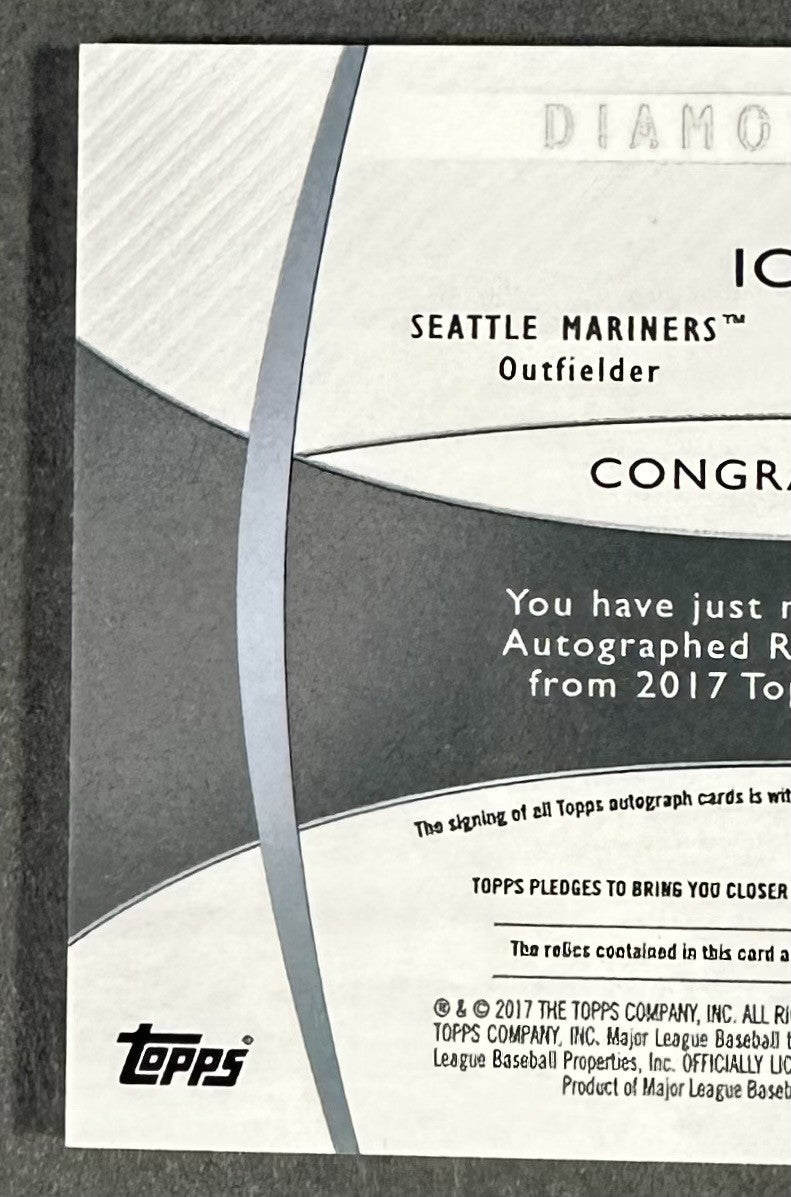 2017 Topps Diamond Icons Dual Relic Ichiro Suzuki Auto 10/10 1/1 Mariners HOF