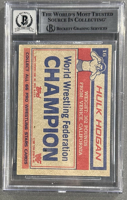 Hulk Hogan Signed 1985 Topps WWF #16 Card BGS 10 Gem Mint Autograph Wrestling