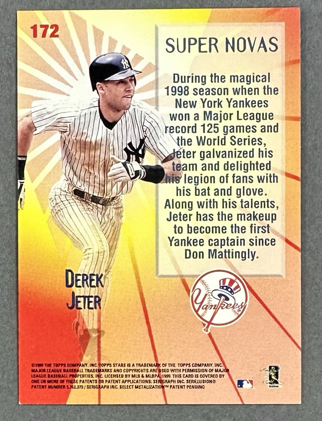 Derek Jeter Signed 2017 Topps Archives 1999 Super Novas 172 1/1 HOF Auto Yankees