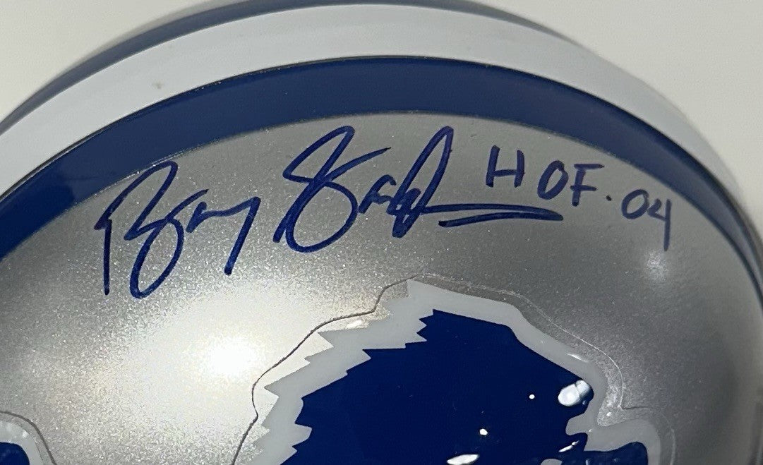 Barry Sanders Signed Detroit Lions Mini Helmet HOF 04 Mint Autograph Steiner COA