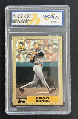1987 TOPPS WRONG BACK ERROR BARRY BONDS ROOKIE Rc CARD SPIKE OWEN BACK Gem Mt 10