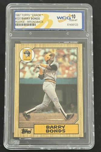 1987 TOPPS WRONG BACK ERROR BARRY BONDS ROOKIE Rc CARD SPIKE OWEN BACK Gem Mt 10