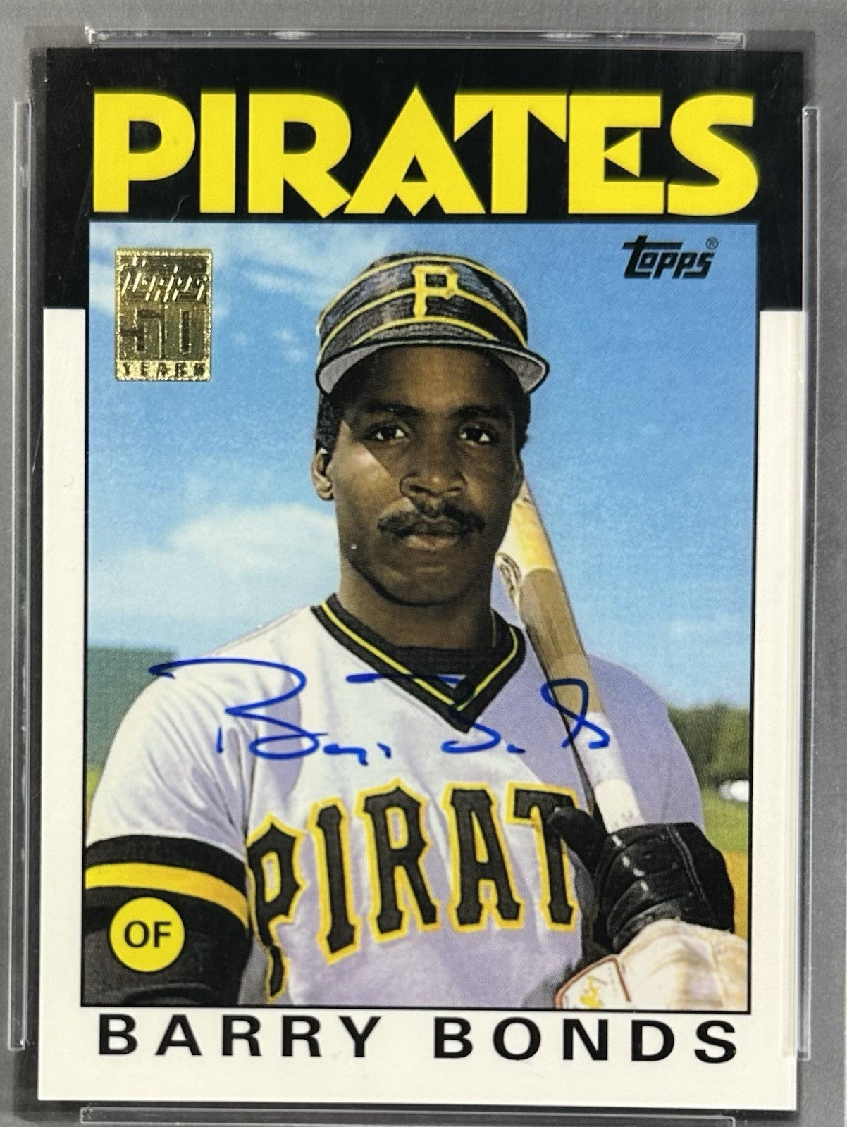 Barry Bonds Signed 2001 Topps 50th 1986 Traded Glossy /86 Auto WCG 10 Goldin Coa