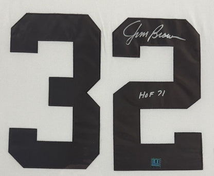 Jim Brown Signed Framed Browns Authentic M+Ness Jersey HOF 71 Autograph AJ Auth