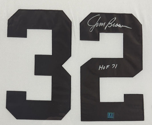 Jim Brown Signed Framed Browns Authentic M+Ness Jersey HOF 71 Autograph AJ Auth