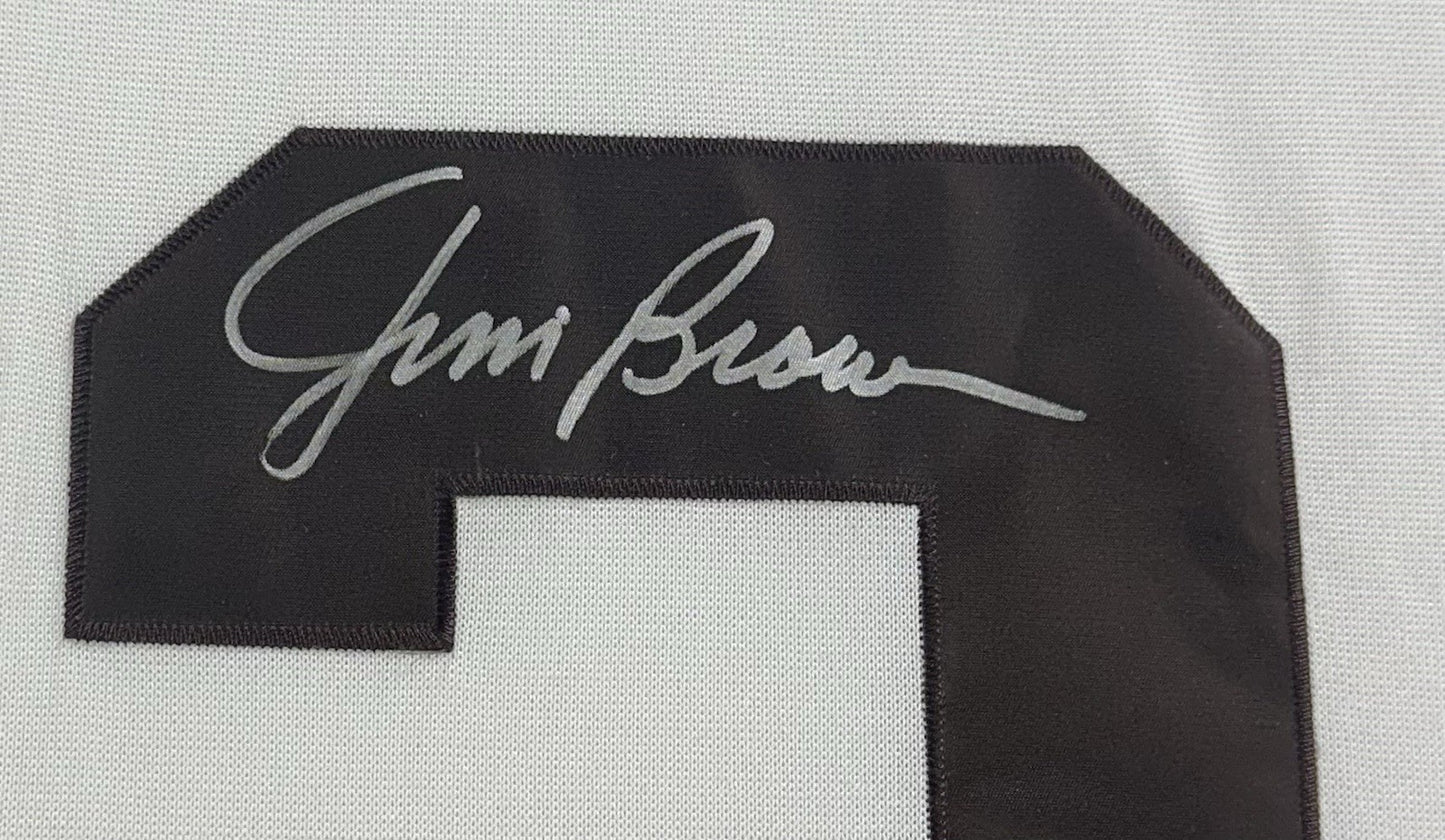 Jim Brown Signed Framed Browns Authentic M+Ness Jersey HOF 71 Autograph AJ Auth