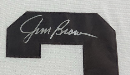 Jim Brown Signed Framed Browns Authentic M+Ness Jersey HOF 71 Autograph AJ Auth