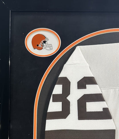 Jim Brown Signed Framed Browns Authentic M+Ness Jersey HOF 71 Autograph AJ Auth