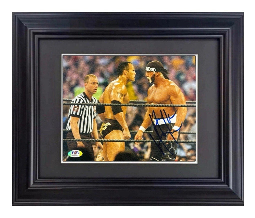 Hulk Hogan Signed 8x10 Framed Photo WWF Wrestling Autograph The Rock PSA COA