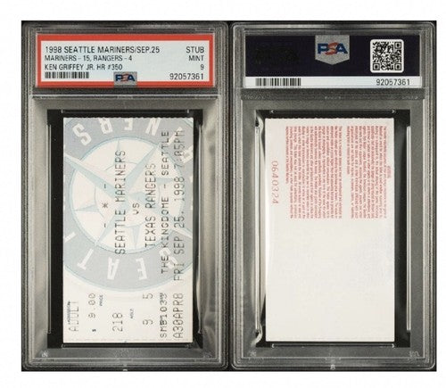 Ken Griffey Jr HR #350 & 56 Homerun Ticket Stub 1998 Psa 9 Mint Pop 2 Mariners