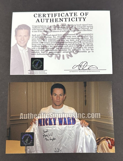 Mark Wahlberg Micky Ward Signed Framed Boxing Robe Glove Irish Fighter Auto COA