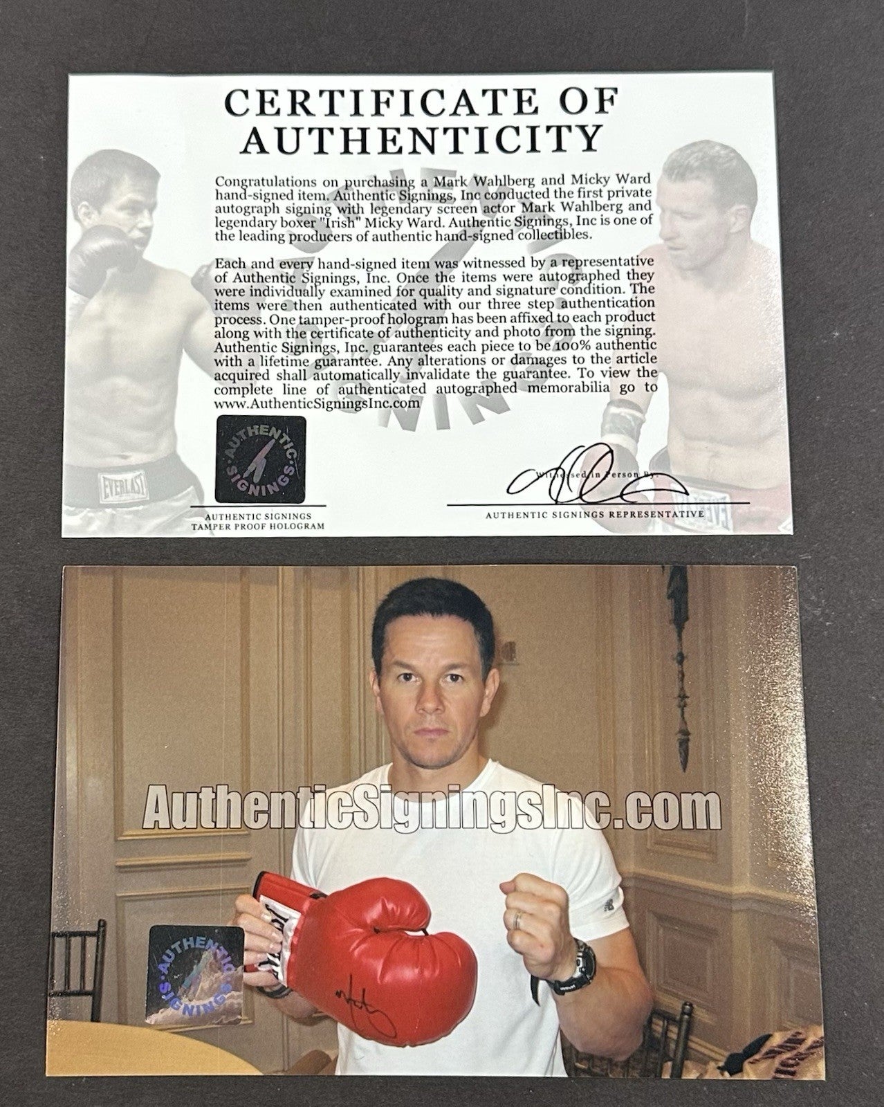 Mark Wahlberg Micky Ward Signed Framed Boxing Robe Glove Irish Fighter Auto COA