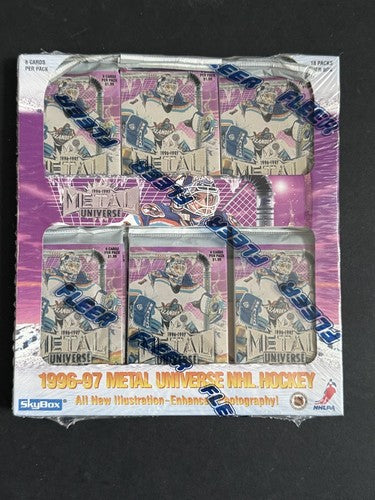 1996-97 Fleer Metal Universe Hockey Factory Sealed Retail Box 18 Packs Inserts