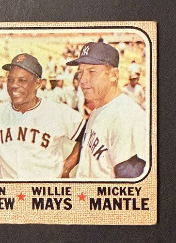 1968 Topps #490 Mickey Mantle VG Paper CREASE Willie Mays Harmon Killebrew