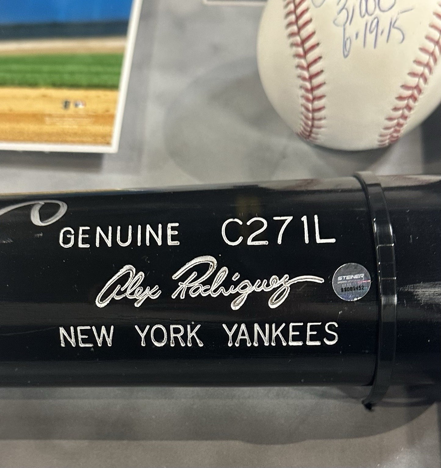 Alex Rodriguez Signed Bat + Baseball Shadowbox Yankees 3000 Hit Auto Steiner COA
