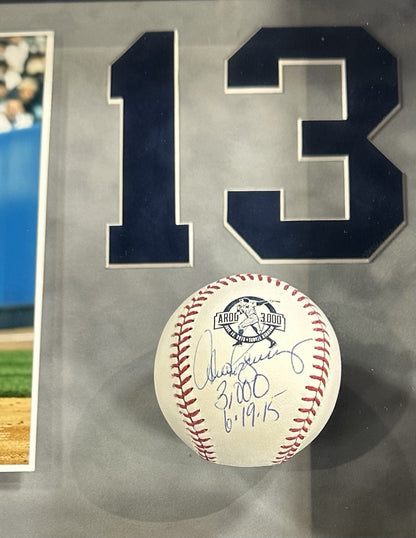 Alex Rodriguez Signed Bat + Baseball Shadowbox Yankees 3000 Hit Auto Steiner COA
