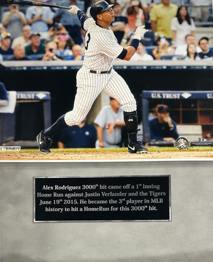 Alex Rodriguez Signed Bat + Baseball Shadowbox Yankees 3000 Hit Auto Steiner COA