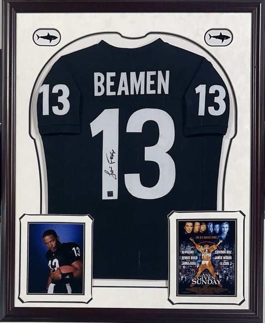 Jamie Foxx Willie Beaman Signed Framed Sharks Jersey Any Given Sunday Auto COA