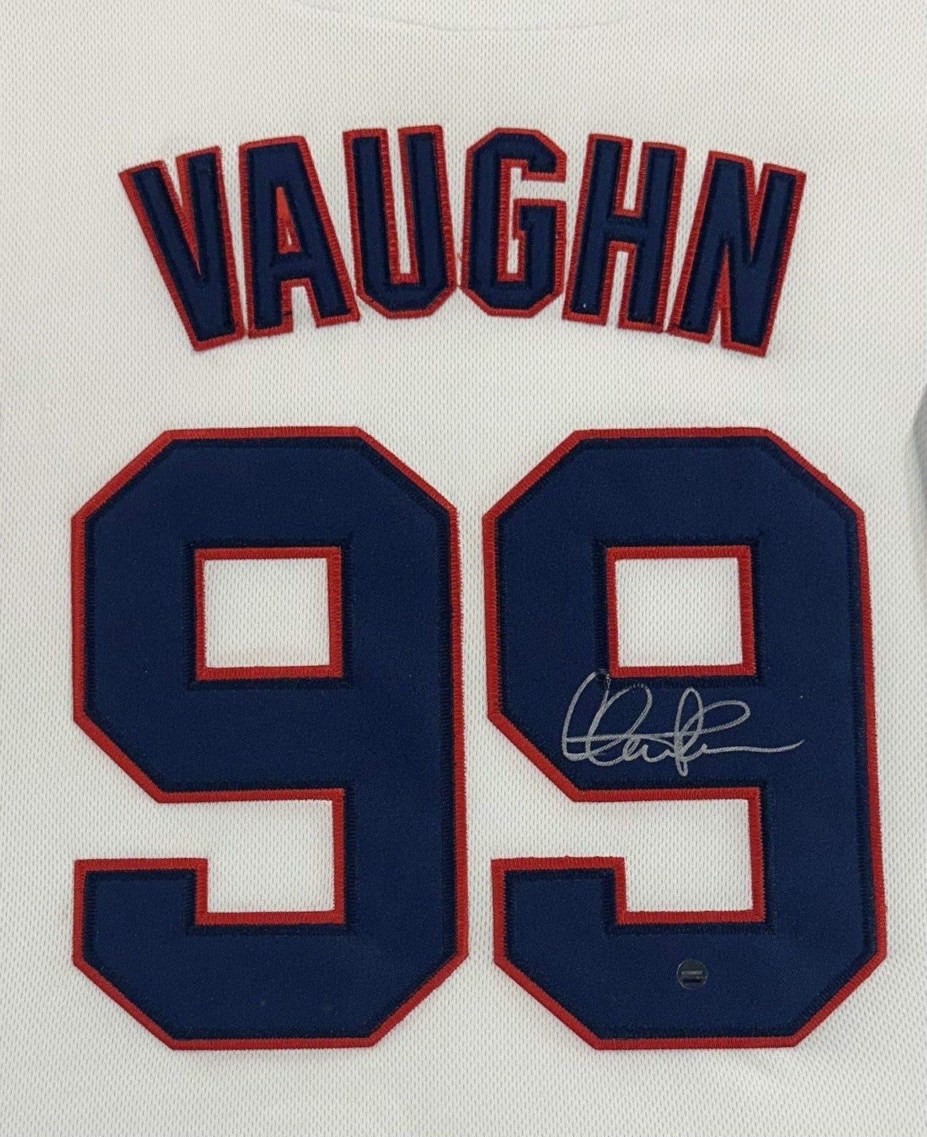 Charlie Sheen Rick Vaughn Signed Framed Indians Jersey Major League Auto Steiner
