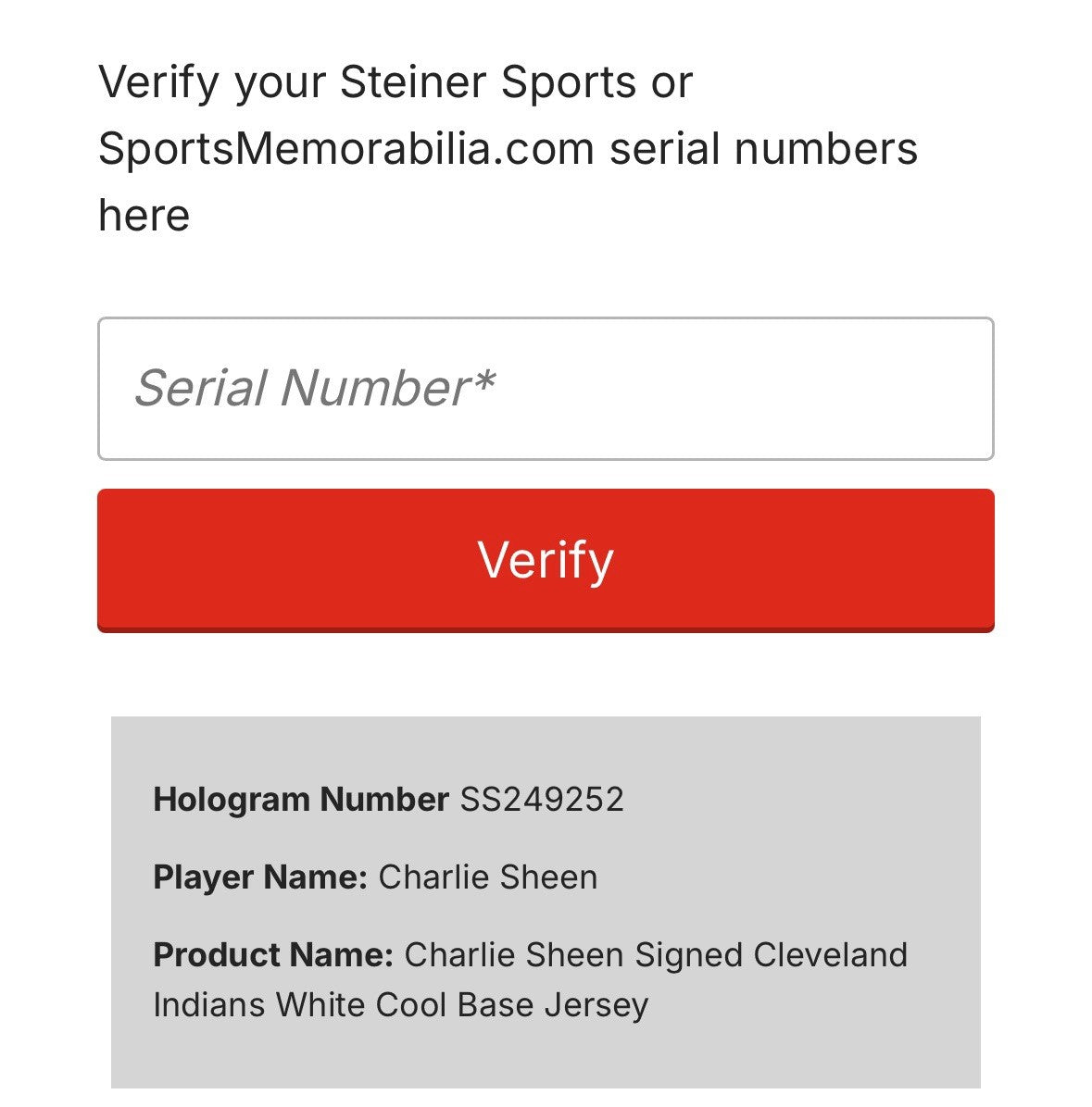 Charlie Sheen Rick Vaughn Signed Framed Indians Jersey Major League Auto Steiner