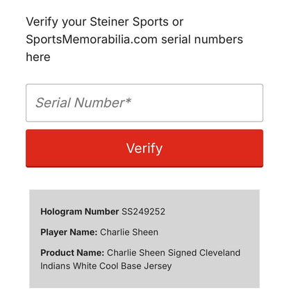 Charlie Sheen Rick Vaughn Signed Framed Indians Jersey Major League Auto Steiner