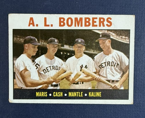 1964 Topps AL Bombers #331 Mickey Mantle Roger Maris Kaline Centered EX Yankees
