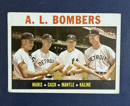 1964 Topps AL Bombers #331 Mickey Mantle Roger Maris Kaline Centered EX Yankees