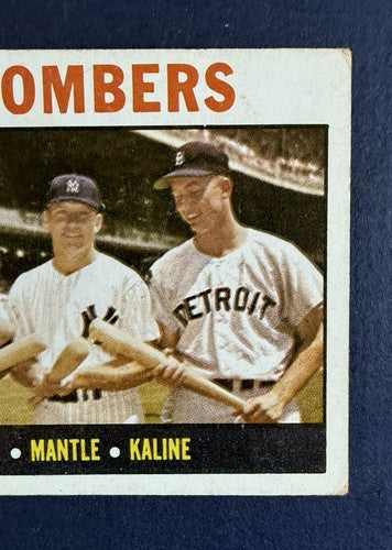 1964 Topps AL Bombers #331 Mickey Mantle Roger Maris Kaline Centered EX Yankees