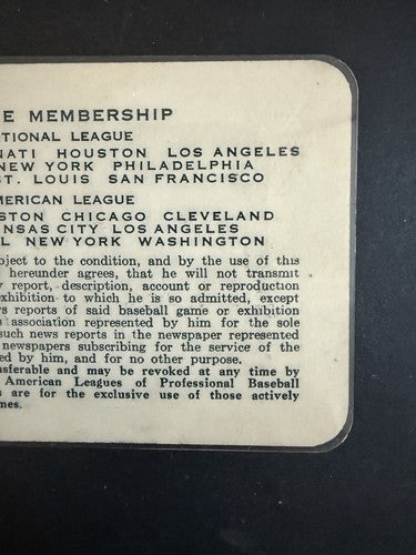 BBWAA Pass Ticket Carl Yastrzemski Debut 1st Hit HR Red Sox Roger Maris 61 HR