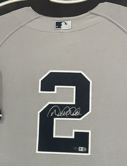 Derek Jeter Signed Yankees Majestic Authentic Jersey Framed Auto Steiner MLB HOF