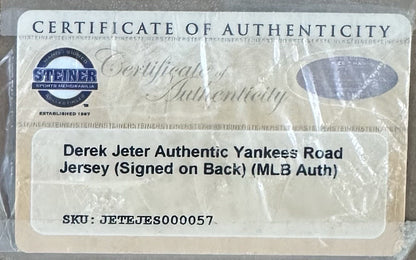 Derek Jeter Signed Yankees Majestic Authentic Jersey Framed Auto Steiner MLB HOF