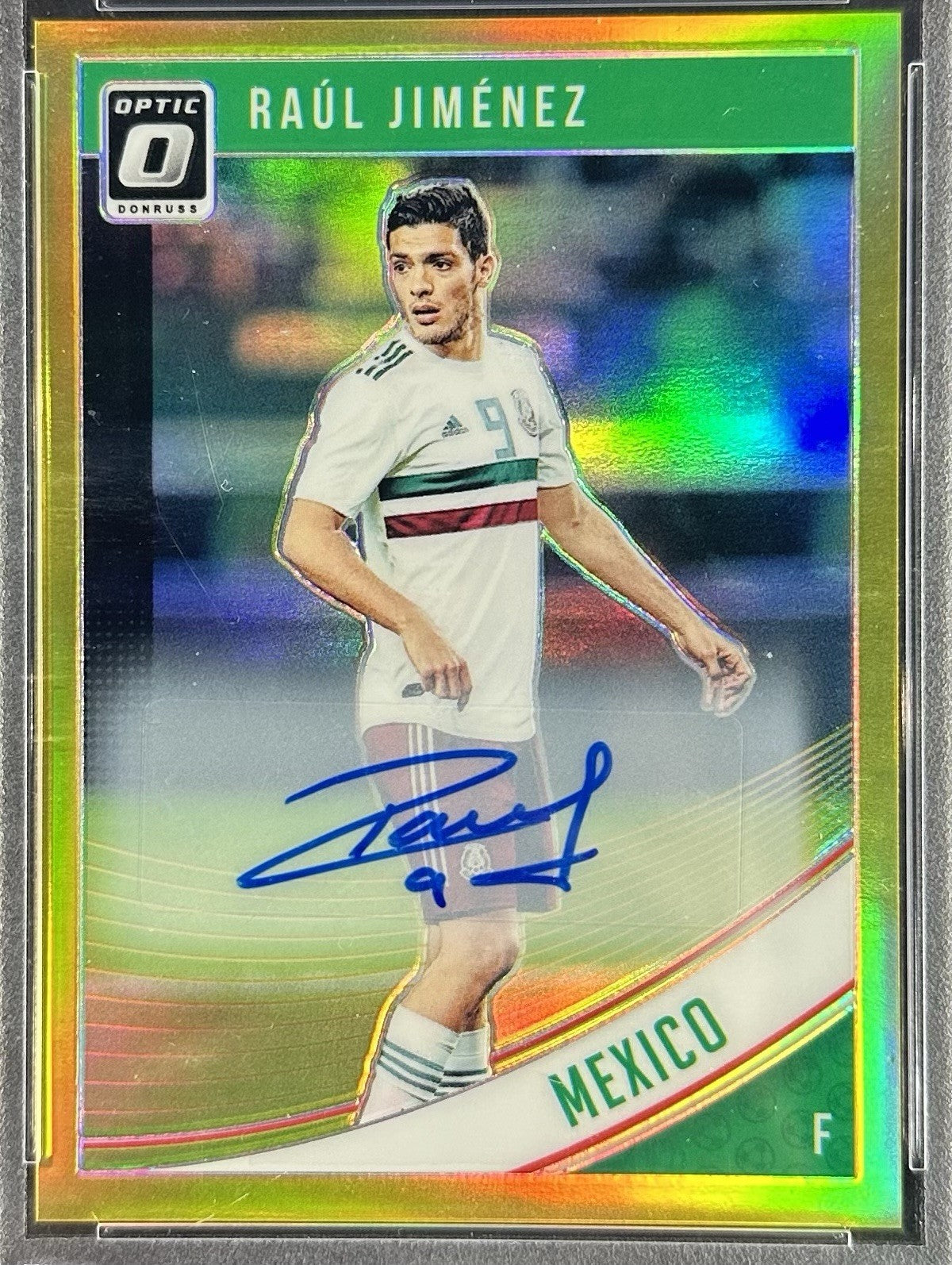 2018 Panini Donruss Raul Jimenez PSA 9 Optic Auto Gold /10 Mexico Mint #150