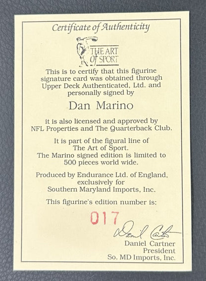 Dan Marino Signed Art of Sport Figurine Miami Dolphins LE Auto HOF UDA COA NIB