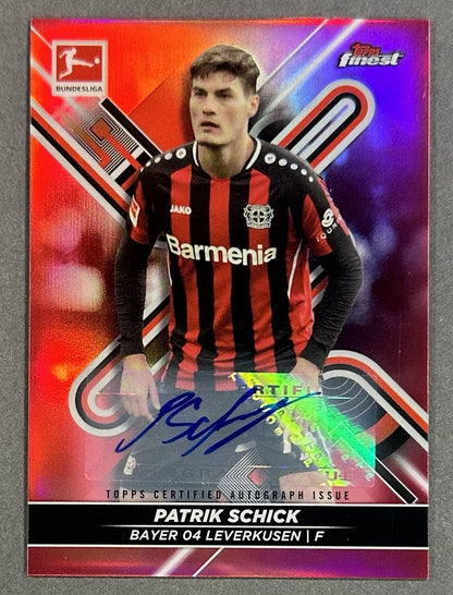 2021-22 Topps Finest Bundesliga Patrik Schick Auto Red Refractor 5/5 Leverkusen