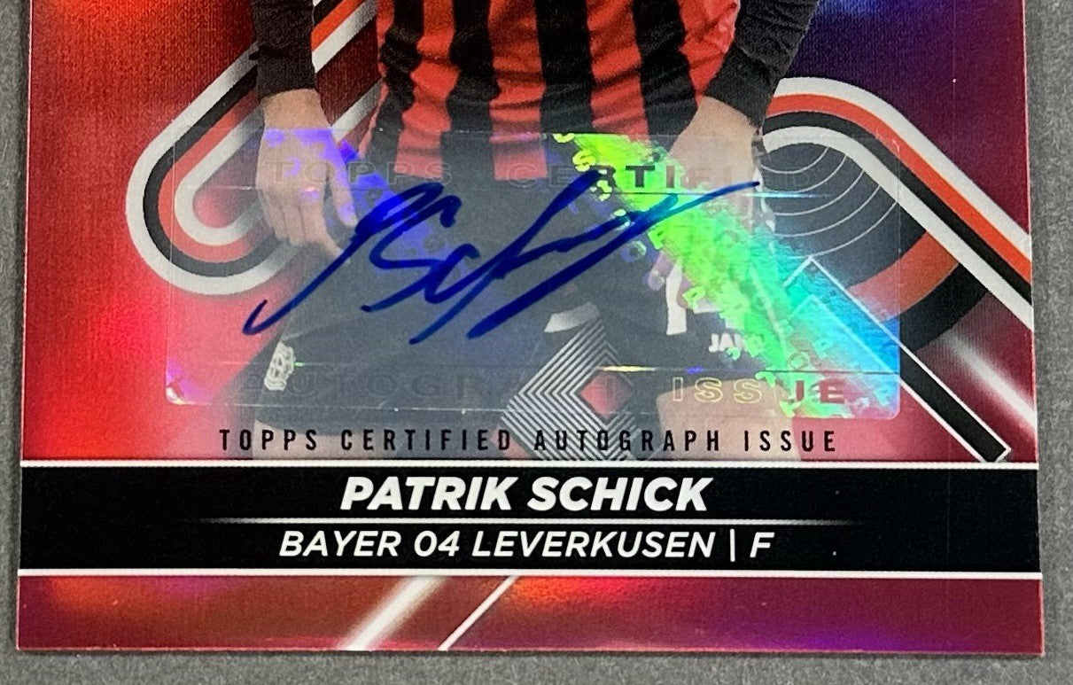 2021-22 Topps Finest Bundesliga Patrik Schick Auto Red Refractor 5/5 Leverkusen