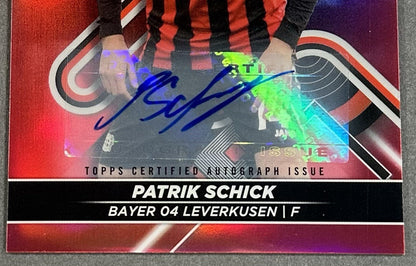 2021-22 Topps Finest Bundesliga Patrik Schick Auto Red Refractor 5/5 Leverkusen