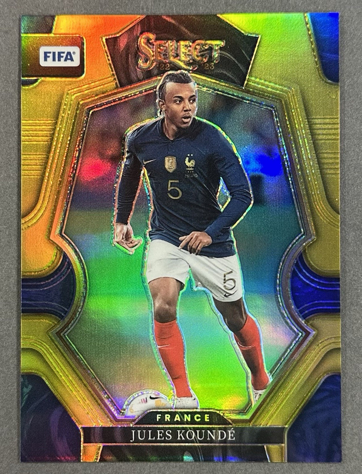 2022-23 Panini Select Fifa 125 Jules Koundé Gold 1/10 Mezzanine France Barcelona
