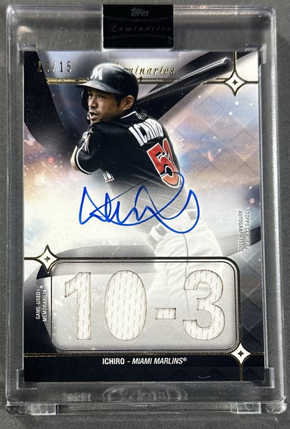 2023 Topps Luminaries Hit Kings Ichiro Auto Patch Relic /15 Sealed HOF Marlins
