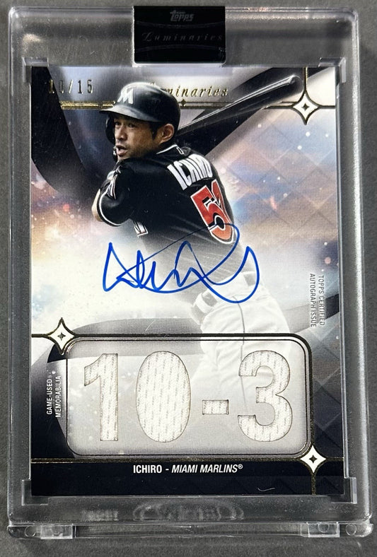 2023 Topps Luminaries Hit Kings Ichiro Auto Patch Relic /15 Sealed HOF Marlins
