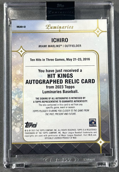 2023 Topps Luminaries Hit Kings Ichiro Auto Patch Relic /15 Sealed HOF Marlins