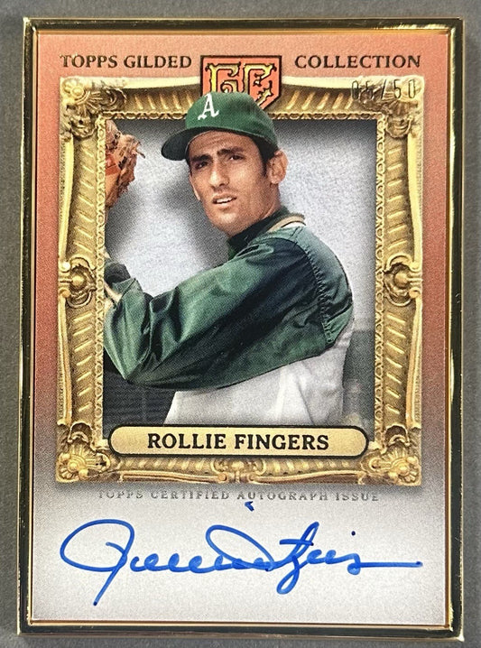 2024 Topps Gilded Collection Gold Framed Rollie Fingers HOF Auto 05/50 HAFA-RF