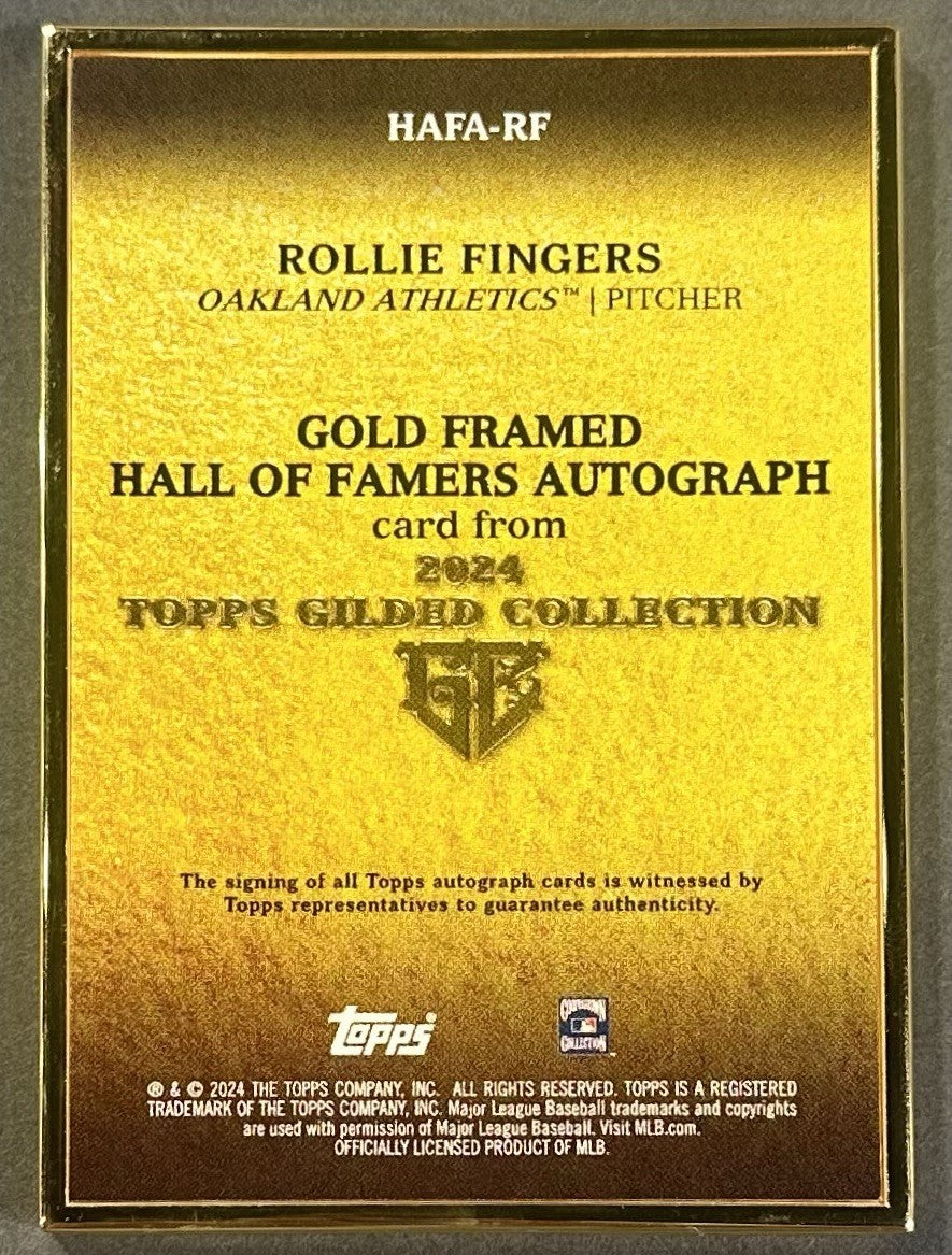 2024 Topps Gilded Collection Gold Framed Rollie Fingers HOF Auto 05/50 HAFA-RF