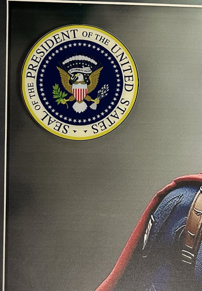 Donald Trump 22x22 Framed 3D Photo Captain America 2024 MAGA Facsimile Auto