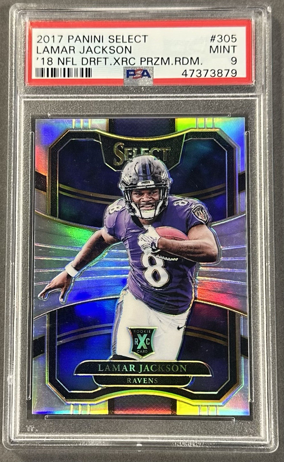 2017 Panini Select Lamar Jackson Silver Prizm XRC Rookie PSA 9 ‘18 Draft Ravens