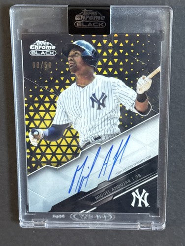 2020 Topps Chrome Black Miguel Andujar #CBA-MA Signed On Card /50 Mint Auto Reds